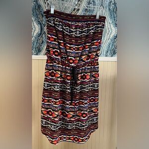 Xhiliration Multicolor Elastic Waist Tube Dress, Size L